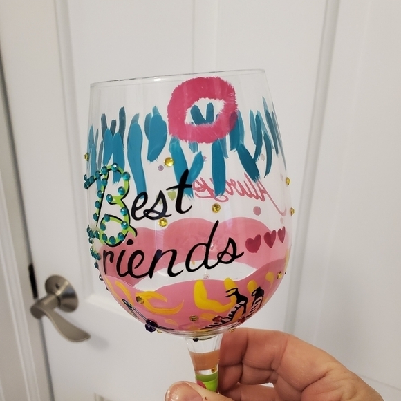 NIB Lolita Love My Wine "Best Friends Always" Wine Glass, Birthday, All Occasion - Picture 12 of 13